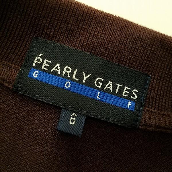 #snc パーリーゲイツ PEARLYGATES ポロシャツ 6 茶系 ゴルフ 半袖 刺繍 メンズ [781941]｜acil｜05