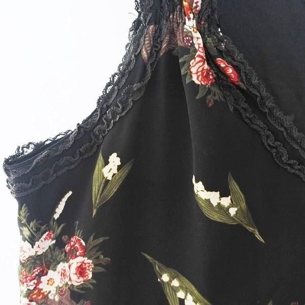 INGEBORG #anc インゲボルグ ワンピース ジャンパースカート 黒 花柄 