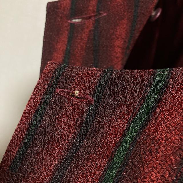 apc シセンドウ ヒトシタムラ 詩仙堂 コート 赤系 緑 総柄 スタンド 