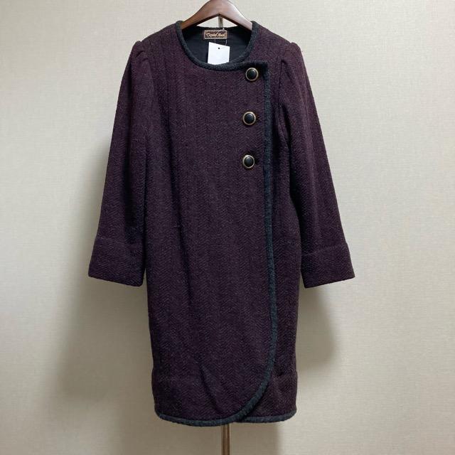 anc ピンクハウス PINKHOUSE コート 紺 ロング フリル フード付き  