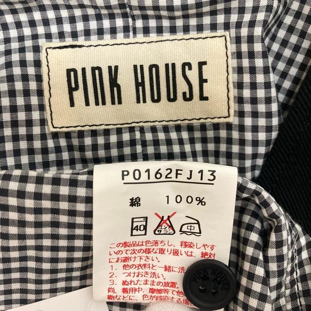 ピンクハウス・ロゴ刺繍入りロングジレ ピンクハウス ジレ ホワイト