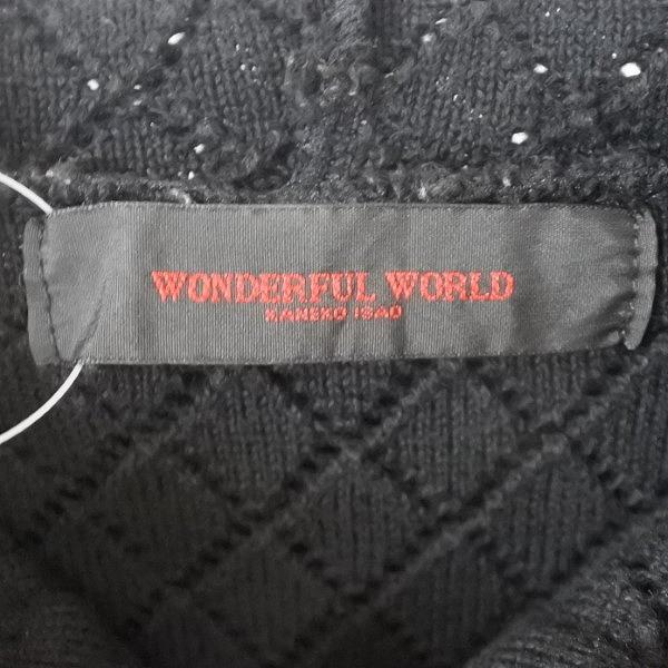 spc ワンダフルワールド WONDERFUL WORLD カーディガン 黒 ニット 半袖 