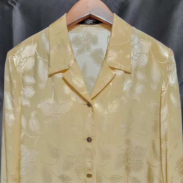 LEONARD（レオナール） #anc シャツ ブラウス 9 黄色 シルク 花