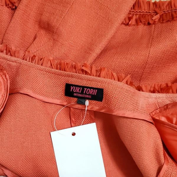anc ユキトリイ YUKITORII スカートスーツ 38 オレンジ ツーピース  