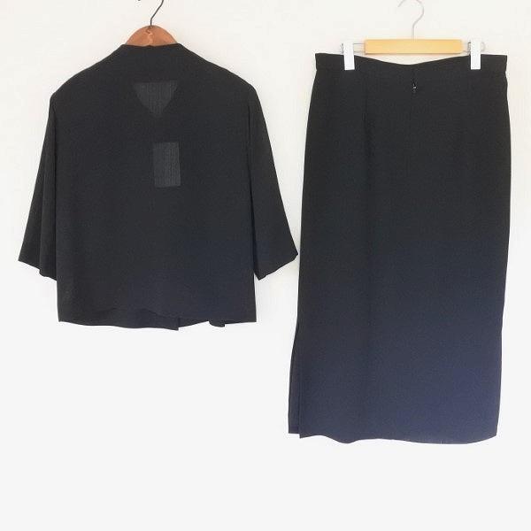 美品★詩仙堂ちりめん 3点セットアップ　ジャケット／ブラウス／スカート　ベージュ 美品☆詩仙堂ちりめん 3点セットアップジャケット／ブラウス