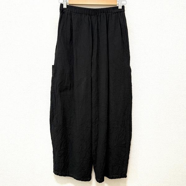 anc ジウセンソユニコ 慈雨 Sensounico パンツ 40 黒 シワ加工 サイド