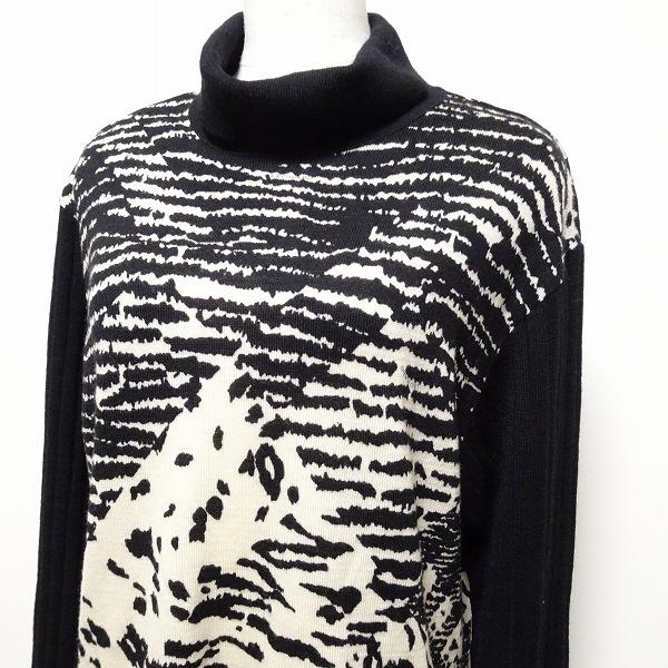 wpc レオナール スポーツ LEONARD SPORT チュニック L 黒 白 ニット  