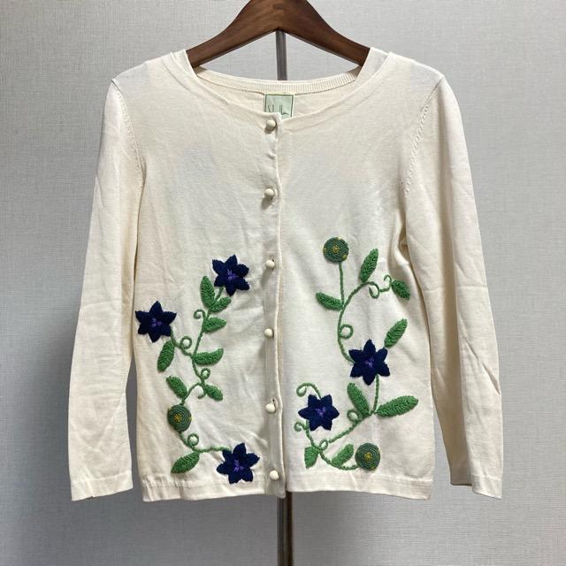 anc シビラ Sybilla アンサンブル M オフホワイト 花柄 刺繍 七分袖