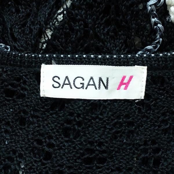 spc アトリエサガン ATELER SAGAN カーディガン L 黒 ニット 麻混 鍵