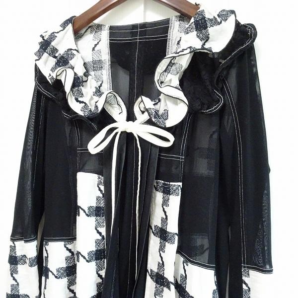 apc エイココンドウ EIKO KONDO コート 42 黒 白 メッシュ シースルー 