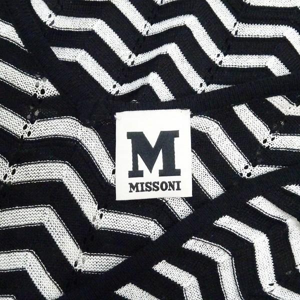snc ミッソーニ MISSONI ワンピース 38 黒 白 ニット シェブロン 