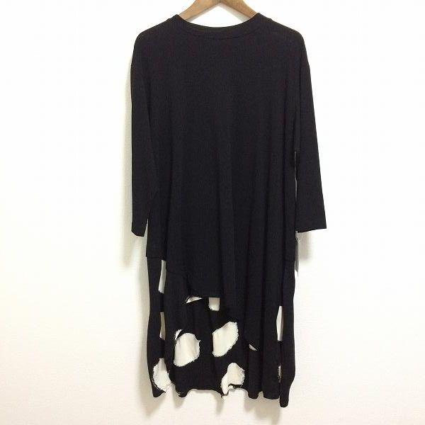 anc メフウセンソユニコ 芽風 ワンピース 38 黒系 白 アシンメトリー  