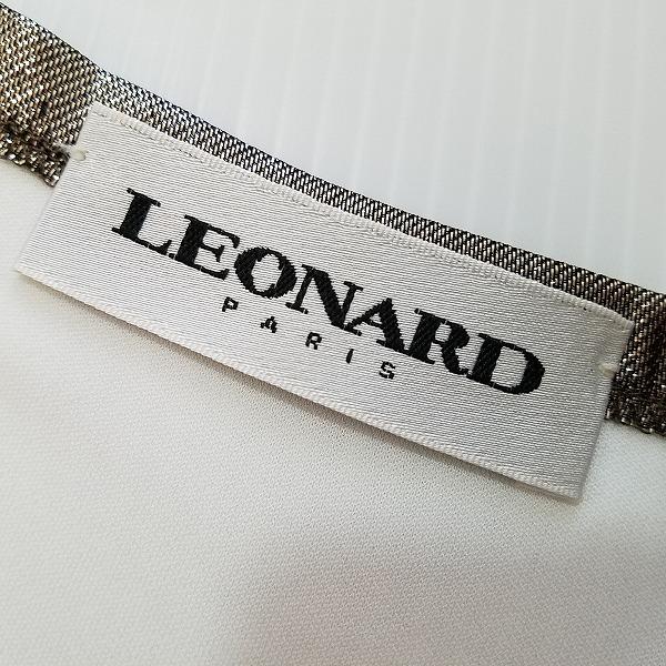 spc レオナール LEONARD チュニック ワンピース 38 白 紺 半袖 