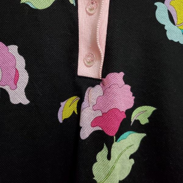 LEONARD #apc レオナールスポーツ SPORT ポロシャツ 42 黒 長袖 花柄  