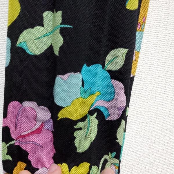 LEONARD #apc レオナールスポーツ SPORT ポロシャツ 42 黒 長袖 花柄  