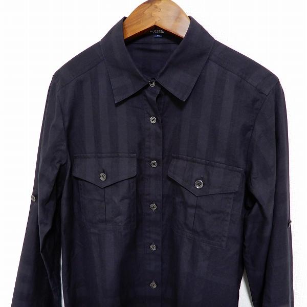 BURBERRY（バーバリー） #anc シャツ ブラウス 40 紺 長袖 ロール 