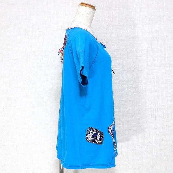 アルベロベロ カットソー ALBEROBELLO #snc アルベロベロ カットソー 半袖 ワッペン アート 水色