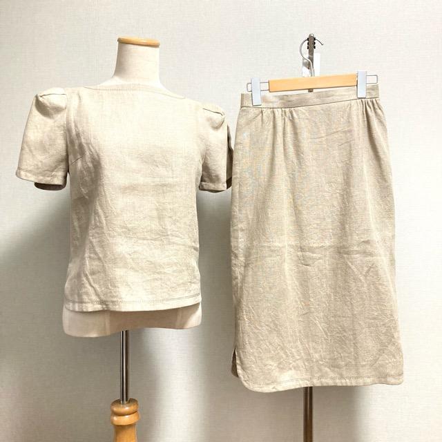 snc ジュンアシダ junashida セットアップ 7 ベージュ ツーピース 麻  