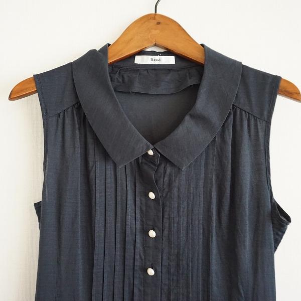 Rene #snc ルネ ワンピース 34 紺 黒 パールボタン ニット  