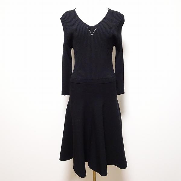 anc トゥービーシック TO BE CHIC ワンピース 40 黒 ニット リブ  
