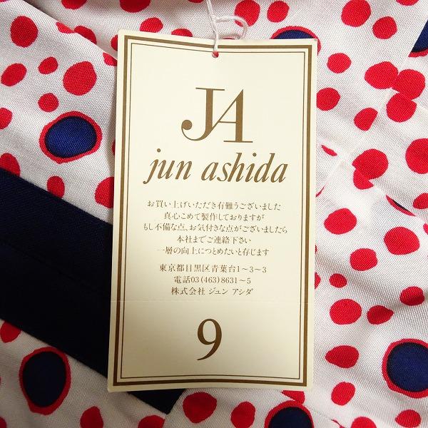 snc ジュンアシダ junashida ワンピース 9 白 紺 赤 半袖 ドット 