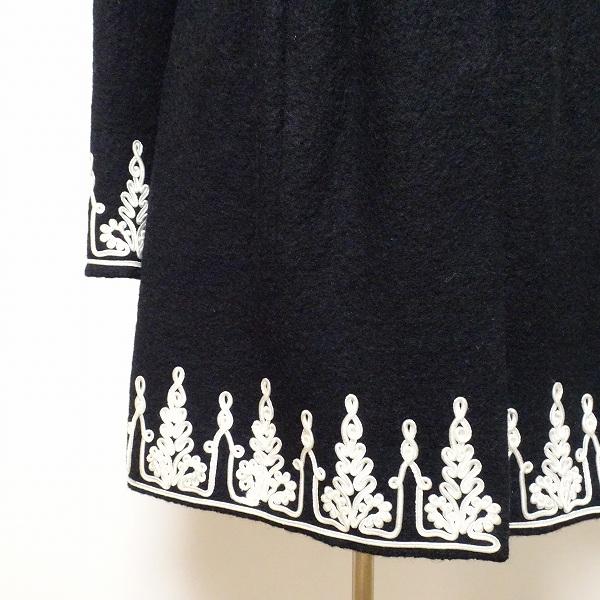 wnc ルネデリ RENE DERHY コート M 黒 刺繍 スナップボタン フェルト 