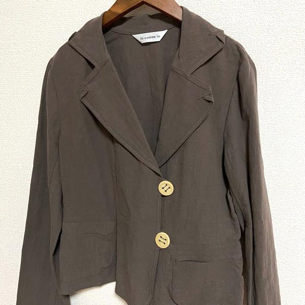 美品io comme io センソユニコ麻チェックフリルチュニックL io come io