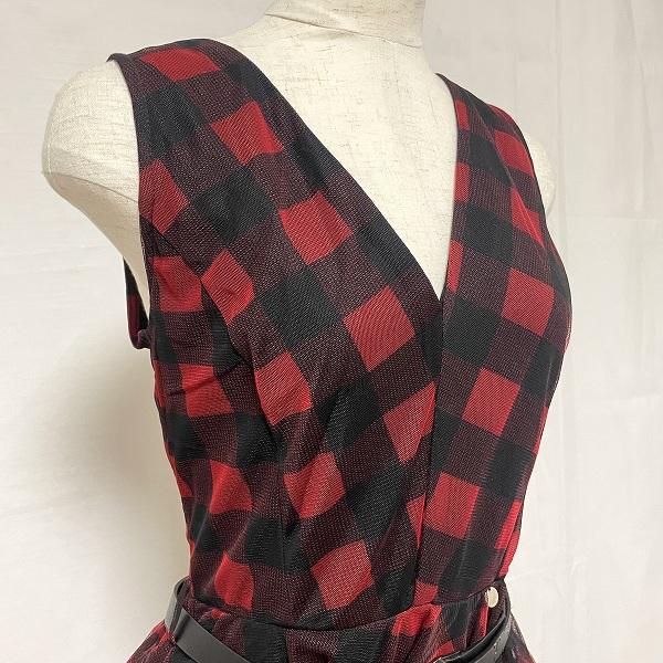 RINASCIMENTO #snc リナシメント ワンピース チェック メッシュ ベルト  