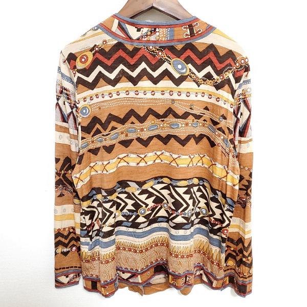 LEONARD #apc レオナール カーディガン LL 茶系 総柄 大きいサイズ 