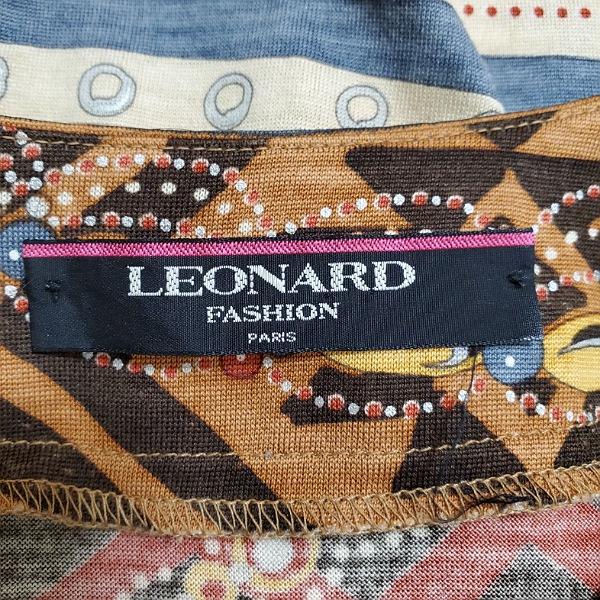 LEONARD #apc レオナール カーディガン LL 茶系 総柄 大きいサイズ 