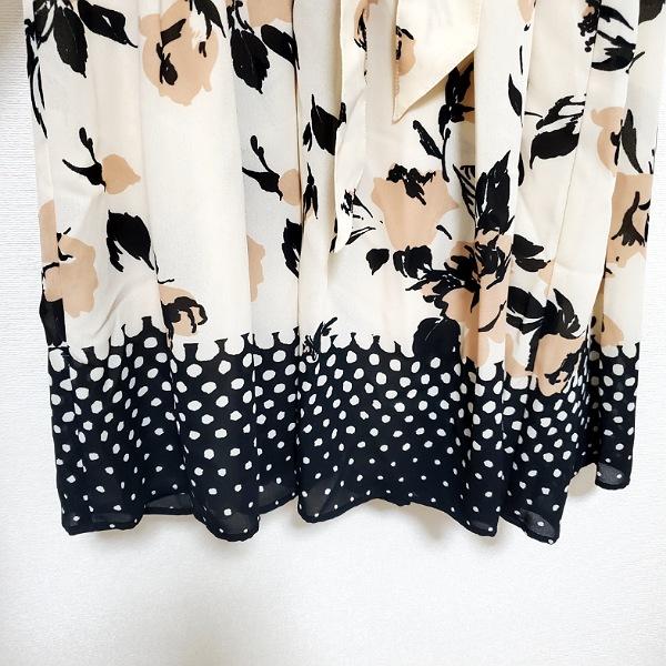 snc レリアン Leilian ワンピース 13 ベージュ ノースリーブ ドット 花  