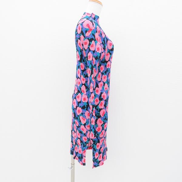 PLEATS PLEASE 総柄 ハイネック プリーツ ワンピース 2 PLEATS PLEASE 総柄 ハイネック プリーツ ワンピース 2