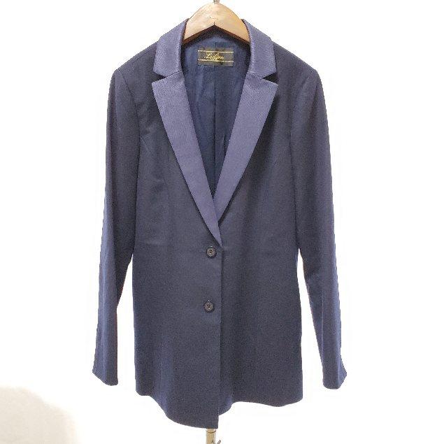 wnc レリアン Leilian ジャケット 13 紺色 大きいサイズ コロンボ生地