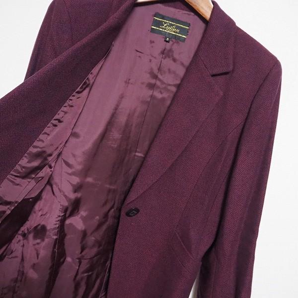 Leilian（レリアン） #wnc スカートスーツ ボルドー 紺 MIX ツーピース