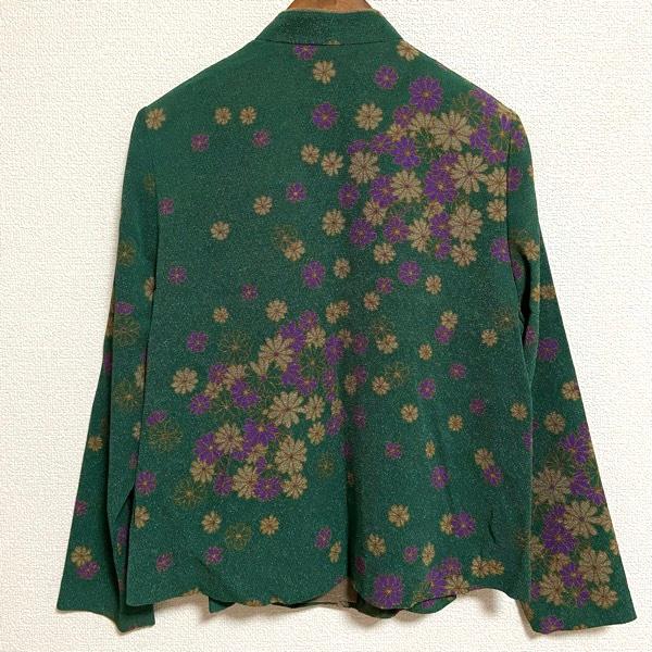 #apc  詩仙堂 ヒトシタムラ ジャケット 緑 ちりめん 花柄 スタンドカラー レディース [804228] |  | 01