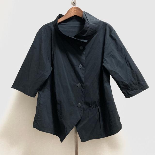 anc ジウセンソユニコ 慈雨 Sensounico ジャケット 40 黒 七分袖 変形 