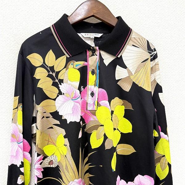 LEONARD SPORT #anc レオナールスポーツ ポロシャツ 44 黒 マルチ 長袖