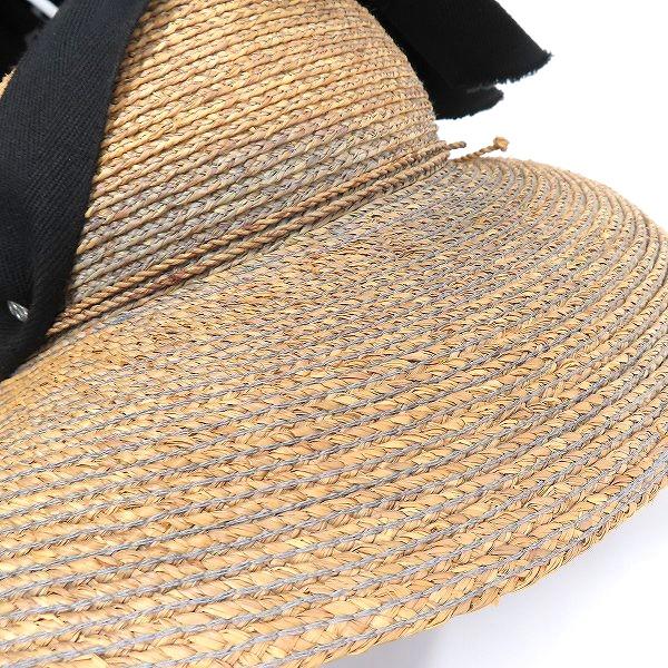 Helen Kaminski 麦わら帽子 ベージュ ブラックリボン Helen Kaminski HELEN KAMINSKI ヘレンカミンスキー クローシュ