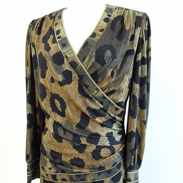 LEONARD #apc レオナール ワンピース M 茶系 黒 カーキ カシュクール  