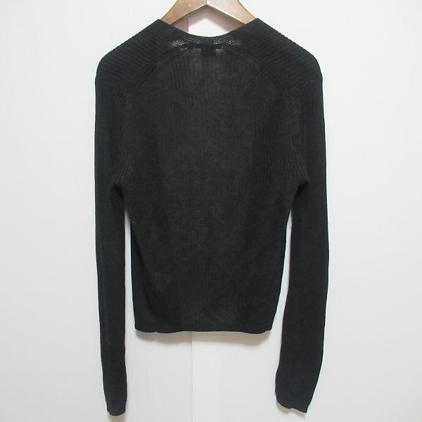 anc SALE セオリー theory カーディガン S 黒 麻混 無地 リブ ニット  