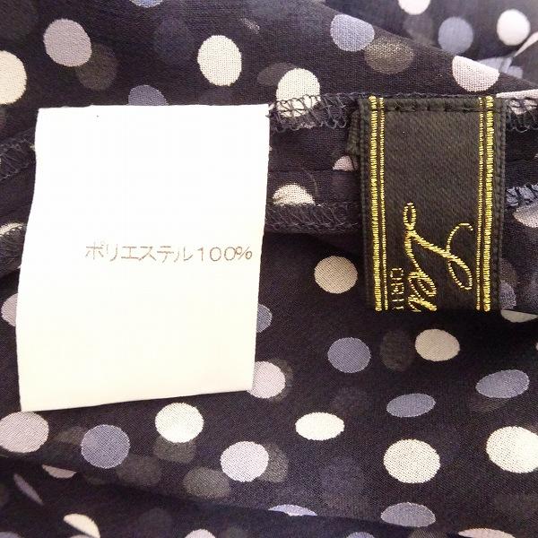 Leilian #snc レリアン シャツ・ブラウス 7 紺 マルチ 半袖 ノーカラー 
