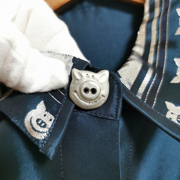 アルベロベロ オレボレブラ 日本製半袖ブラウスL クラゲ 水色