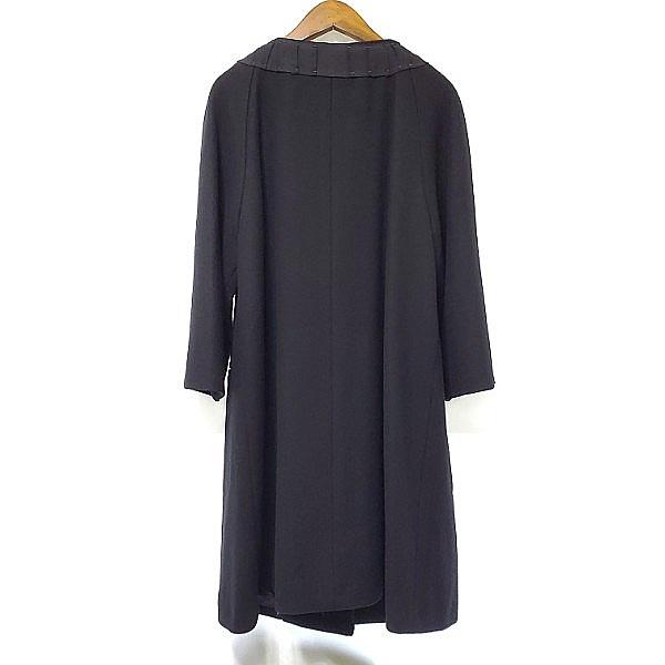 wnc アドーア ADORE コート 38 黒 ノーカラー スナップボタン カシミア  