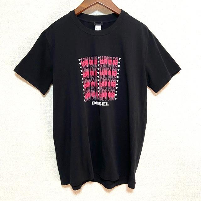 DIESEL #snc ディーゼル Tシャツ カットソー L 黒 ハート ロゴ DIESEL #snc ディーゼル Tシャツ カットソー L 黒 ハート ロゴ