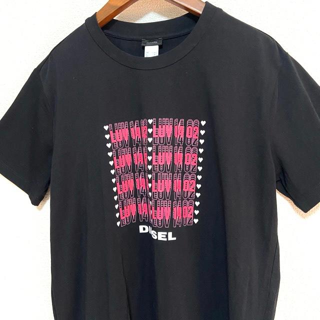 DIESEL #snc ディーゼル Tシャツ カットソー L 黒 ハート ロゴ DIESEL #snc ディーゼル Tシャツ カットソー L 黒 ハート ロゴ