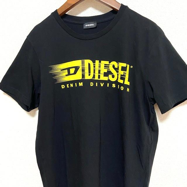 DIESEL #snc ディーゼル Tシャツ カットソー 16 黒 半袖 黄色 DIESEL #snc ディーゼル Tシャツ カットソー 16 黒 半袖 黄色