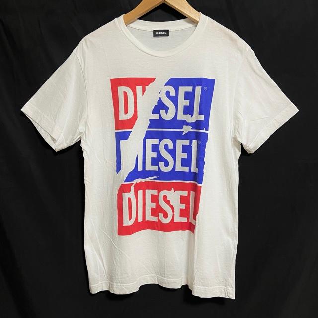 DIESEL #snc ディーゼル Tシャツ カットソー 16 白 青 赤 半袖 DIESEL #snc ディーゼル Tシャツ カットソー 16 白 青 赤 半袖