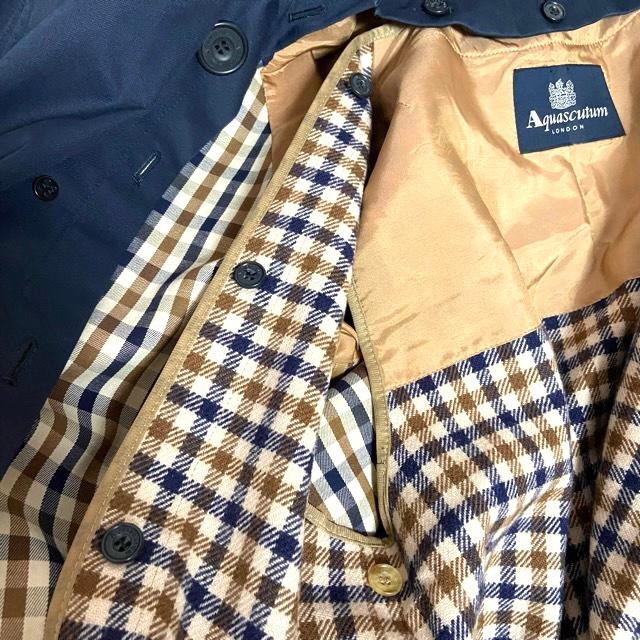 Aquascutum #anc アクアスキュータム コート 5F 紺 トレンチコート 