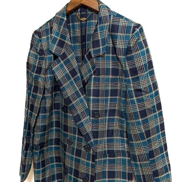 Leilian #anc レリアン セットアップ スカートスーツ 13+ 青 緑  