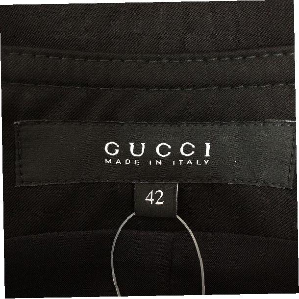 anc グッチ GUCCI スカート 42 黒 タイト 無地 リボン 大きいサイズ 